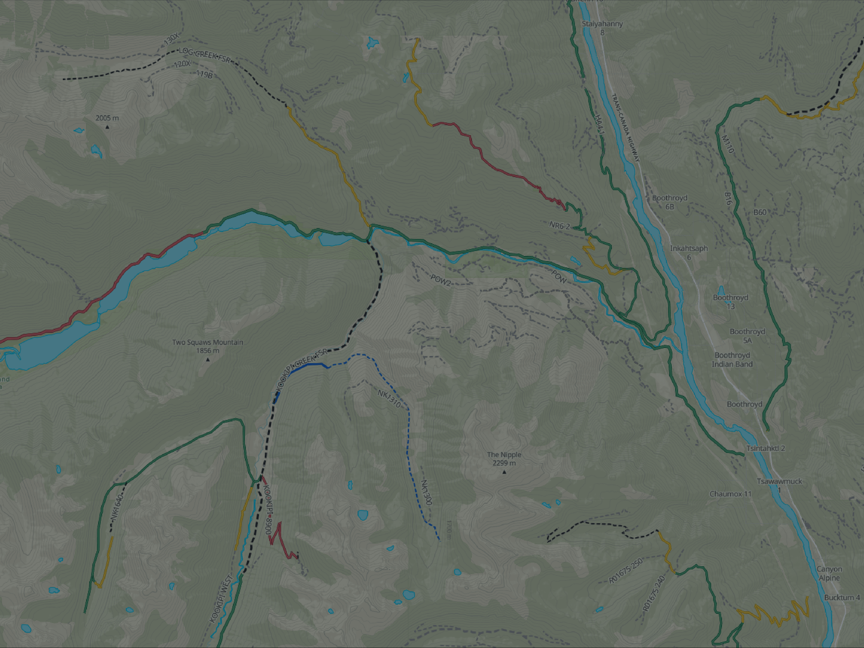 A website mockup with a laptop and mobile phone displaying the custom designed home screen of the Service Road Atlas website